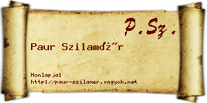 Paur Szilamér névjegykártya